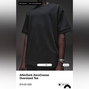 NEW LSKD Men's Black AfterDark ZeroCrease Oversized Tee large